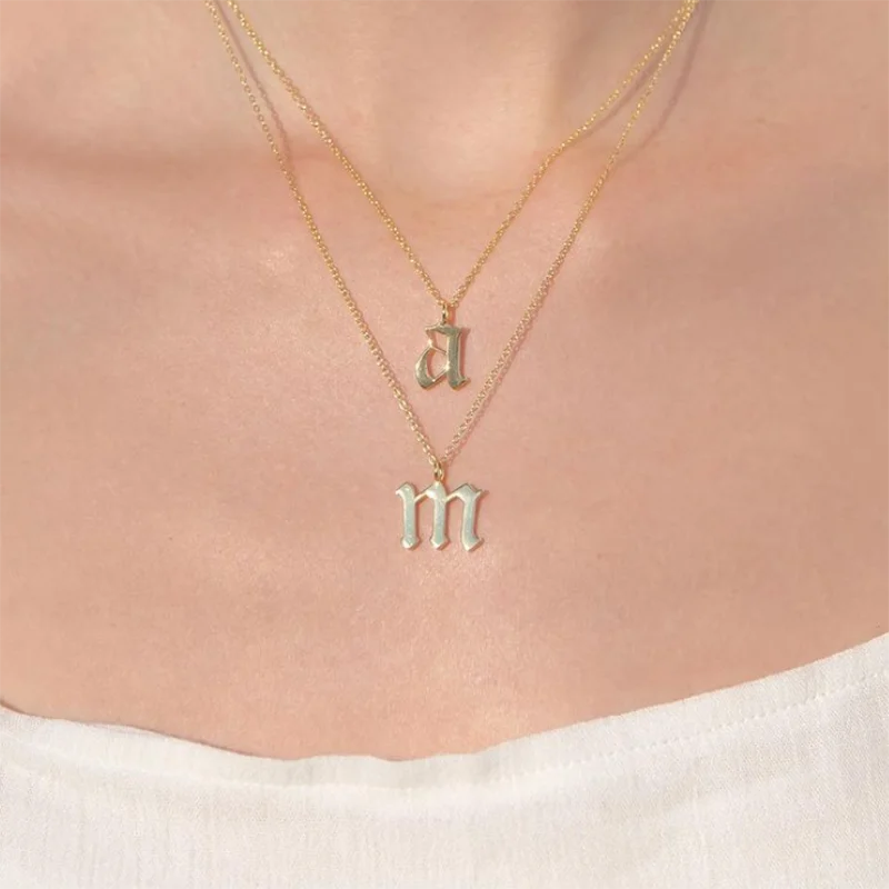 Alphabet Necklace For Women Gold Color
